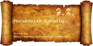Herskovits Katalin névjegykártya